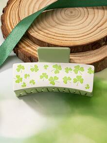 1 Pc PU Leather Green Clover Shamrock St. Patrick's Day Hair Claw Clip For Women - Multicolor - View 10