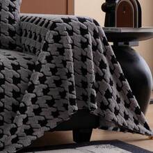 13Washable Geometric Cover - Elastic Soft, Universal Sofa Protector With Removable Cushions - Mocha Brown - View 3