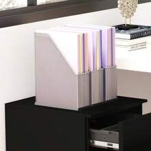 Lockable Filing Cabinet With Drawers, 37 Cm (L) X 43.5 Cm (W) X 60 Cm (H), On Casters With Brakes, 3-Position Adjustable Steel Rail, Black - A - View 7