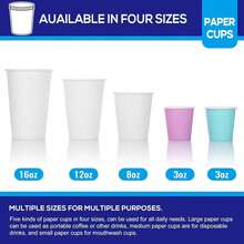592 Pack 8 Oz White Disposable Paper Cups HeavyDuty Hot Cold Beverage Drinking Cups For Party Picnic BBQ Travel Event Bulk Pack  Sturdy Leakproof - 預設 - 查看 7