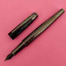 1pc Fountain Pen, 0.5mm Sharp Tip, Artistic Calligraphy, Preferred For Creation, Stainless Steel Pen Holder, Elegant And High-End, Pen Holder Carved With Stripes, Electroplating Process, Iridium Pen Tip, Built-In Ink Converter, Suitable For 2.6mm Caliber Ink Bags, Heavy Metal Feeling, Business Office, Suitable For Schools, Students, Learning Materials, Units, Colleagues, Friends, Holiday Gifts, Valentine's Day, Back To School Season, Back To School Season, Graduation Season, Birthday Gifts, Christmas, Father's Day, Mother's Day, Teachers' Day, Thanksgiving, Signature, Calligraphy, Art, Fountain Pen Gifts - Type a - View 13