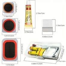 Kit de reparación de neumáticos de bicicleta de 32 piezas, kits de parches para pinchazos de tubo interior de bicicleta con parches vulcanizados, para ciclismo de carretera y montaña - Herramienta de reparación de neumáticos - Ver 4