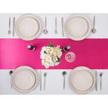 Hot Pink Table Runner 12x108 Inches Long, Satin Silk-Like Smooth Table Decor For Wedding Birthday Party, 12 Pack - 亮粉紅色 - 查看 6