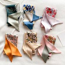 6pcs Versatile Ribbon Scarf Hair Tie, Bow, Floral, Letter Print Decorative Scarves Accessories - Nhiều màu - Xem 8