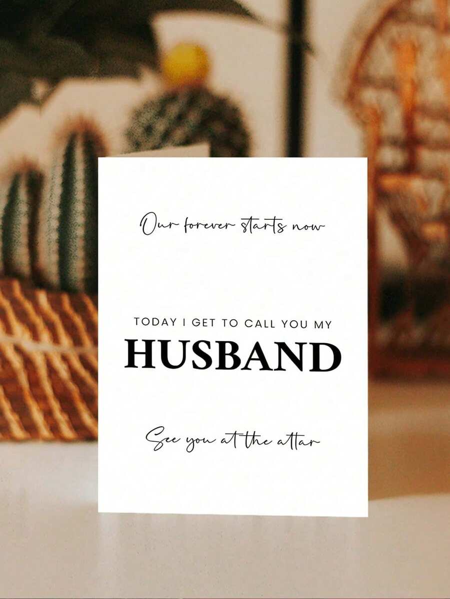 1pc Romantic Wedding Groom Card With Red Envelope Elegant Heartfelt Message Included Perfect Gift From Bride Ideal For All Occasions - 單件 - 查看 1