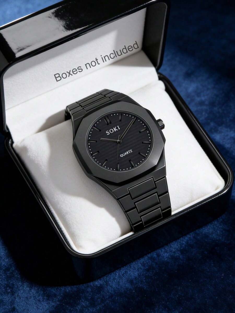 Unisex Quartz Watch, Black Silicone Strap, Sports Casual Style, Round Dial, Creative Design, Suitable For Men And Women, Ideal For Daily Wear, Birthday Gifts, Parties And Holiday Gatherings, Also A Perfect Gift For Friends And Family Or Treating Yourself (No Packaging Box) - 黑色 - 查看 1
