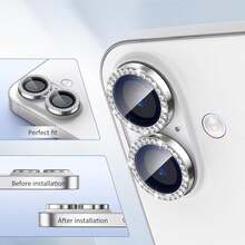 XINHONGYU 3PCS Glitter Crystal Camera Lens Protector Film Compatible With IPhone 14/15/16/17/Pro/Pro Max & Phone17/16/15/14/Pro/Pro Max | Upgraded Shiny Transparent Lens Sticker | Full Coverage Waterproof Shockproof Anti-Scratch Anti-Fingerprint | Ideal Birthday & Holid - Silver - View 9