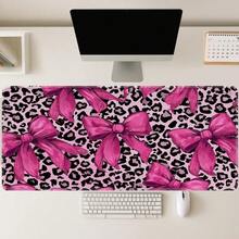 Mouse Pad/Desk Mat/Computer Mat, 2D Flat, Extra Large XXL XL L M Gaming Mouse Pad, Beautiful And Stylish Mouse Pad - Large Size Desk Mat With A Light-Colored Background, Hand-Drawn Bow And Black Leopard Print Pattern, Non-Slip Rubber Base, And High-Density Octagonal Texture Design That Firmly Grips The Desktop. Exquisite Edging And Printing Technology Ensure The Surface Remains Clear And Vibrant Even After Multiple Washes. This Is A Popular Mouse Pad And An Excellent Gaming Mouse Pad. - A - View 15