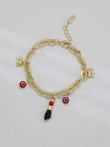 14K Gold Jewelry Wholesale Asabech Evil Eye Hamsa Hand Shaped Lucky Amulet Bracelet, Customizable Brass - Bracelet - View 19