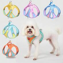 Nuevo arnés de perro de colores de bloqueo de dopamina para primavera y verano, arnés de correa lindo para gatos y perros, chaleco de malla reflectante y transpirable adecuado para perros pequeños y medianos - Naranja - Ver 6