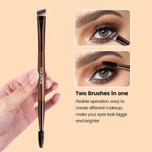 MAANGE 7 PCS Foundation Makeup Brush Set With Bag, Make Up Brushes, Eyeshadow Concealer Brush, Double-Ended Foundation Contour Powder Blush, Professional Face Brush Set Tools For Liquid,Cream(Apricot) - ColorB - View 7