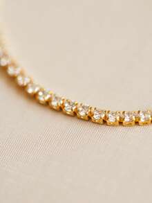 Pulseira Riviera Cristal banhado a ouro 18k - Dourado - Visão 2