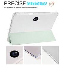透明笔槽三折平板电脑保护套，时尚之选，适用于 OPPO Pad 11"、OPPO Pad Air、OPPO Pad Air 2、OPPO Pad 3/2、vivo Pad 11"、vivo Pad Air 11.5"/iQOO Pad Air、vivo Pad 5/3/2 12.1"（2024/2023）/iQOO Pad 2 12.1"/iQOO Pad 12.1"、vivo Pad 3/5 Pro 13"（2024/2025）/iQOO Pad 2 Pro 13" 平板电脑 - 薄荷綠 - 查看 6