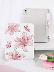 1个百合蝴蝶图案彩绘平板电脑保护套，适用于以下型号：第十代/第十一代/10.2/10.5/Air4/Air5/10.9/Pro11/Air 11英寸(M2)-2024/Pro 11英寸(M4)-2024/Air 11英寸(M3) 2025/(A16) 11英寸第十一代 2025/Mini6/Mini7/Air1/Air2/9.7/Tab A8 10.5英寸 2022。设计风格可爱/优雅/创意/简约，内置笔槽，三折支架，磁吸式睡眠/唤醒功能。 - 彩色 - 查看 6