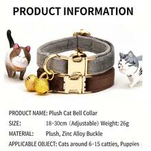 Kalung Kucing Personalisasi dengan Lonceng, Tag Nama dan Nomor Telepon yang Dapat Disesuaikan, Kalung Anti-Hilang yang Lembut dan Dapat Diatur, Hadiah Ideal untuk Kucing dan Anak Kucing - MultiWarna - View 2