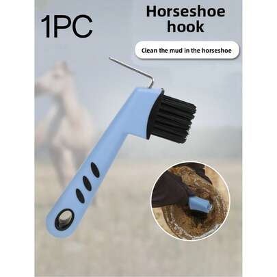 1 cái móc và bàn chải móng ngựa, dụng cụ cưỡi ngựa, dụng cụ làm sạch móng, trang bị cưỡi ngựa, dụng cụ cạo móng 2 trong 1 có tay cầm bằng cao su với thiết kế lỗ treo, tiết kiệm không gian và dễ sử dụng. Thích hợp để làm sạch móng ngựa, bò, cừu, trang trại, làm vườn, giày ủng và đế giày làm việc ngoài trời.