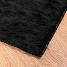 vidaXL Kunstschaffell Teppich Tafalla Schwarz 80 X 150 Cm Polyester - one-size - View 6