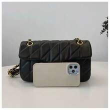 New Classic Fragrant Chain Shoulder Crossbody Bag - Black - View 4