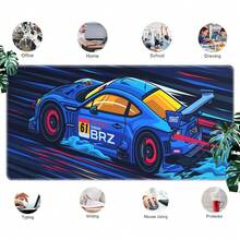 1 Alfombrilla de escritorio con estampado de coche de carreras de alta definición, alfombrilla multifuncional XXL para ratón, teclado y ratón de juego, alfombrilla de escritorio para oficina/PC gamer. Un gran regalo para familiares y amigos. - Tapete para ratón - Ver 4