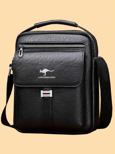 Bolso de mano de moda casual y de negocios vintage unisex con correa de hombro desmontable, bolso de trabajo