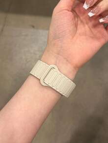 Compatible With Apple Watch Minimalist Magnetic Silicone Strap For Ultra/SE 2/SE 1/Series 11/10/9/8/7/6/5/4/3/2/1, 38/40/41/42/44/45/46/49mm - Starlight - View 7