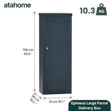 Large Parcel Box Outdoor Parcel Delivery Box Parcel Drop Box Metal Post Box For Internet DeliveriesWall Mountable Weatherproof Sturdy Mailbox Home Porch - Ephesus Anthracite - Red - View 6