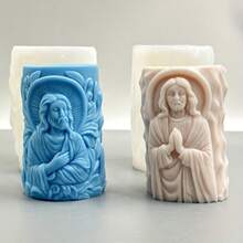 Jesus Shaped Cylinder DIY Handmade Fragrance Plaster Multifunctional Silicone Mold - White - View 2