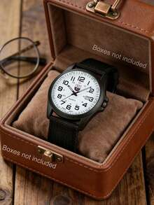 SOKI SOKI 男士手表，日历显示，休闲运动型圆形石英表，适合日常佩戴、生日礼物、派对、节日聚会，是送给自己或朋友的理想礼物。 - 黑色 - 查看 2