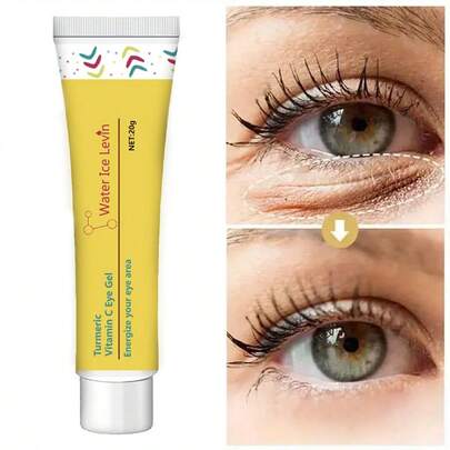 咖啡因和玻尿酸马黛茶眼胶 - 减少眼袋和黑眼圈，清爽的黄红色管状包装，适合所有肤质（包括油性肌肤），天然成分，活力配方