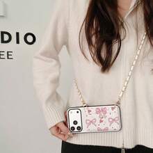 1个优雅图案PU皮革卡包钱包式手机壳,兼容苹果17、16、16e、15、14 Plus、13、12、11 Pro Max,全方位保护套 - 蝴蝶結 29 - 查看 6