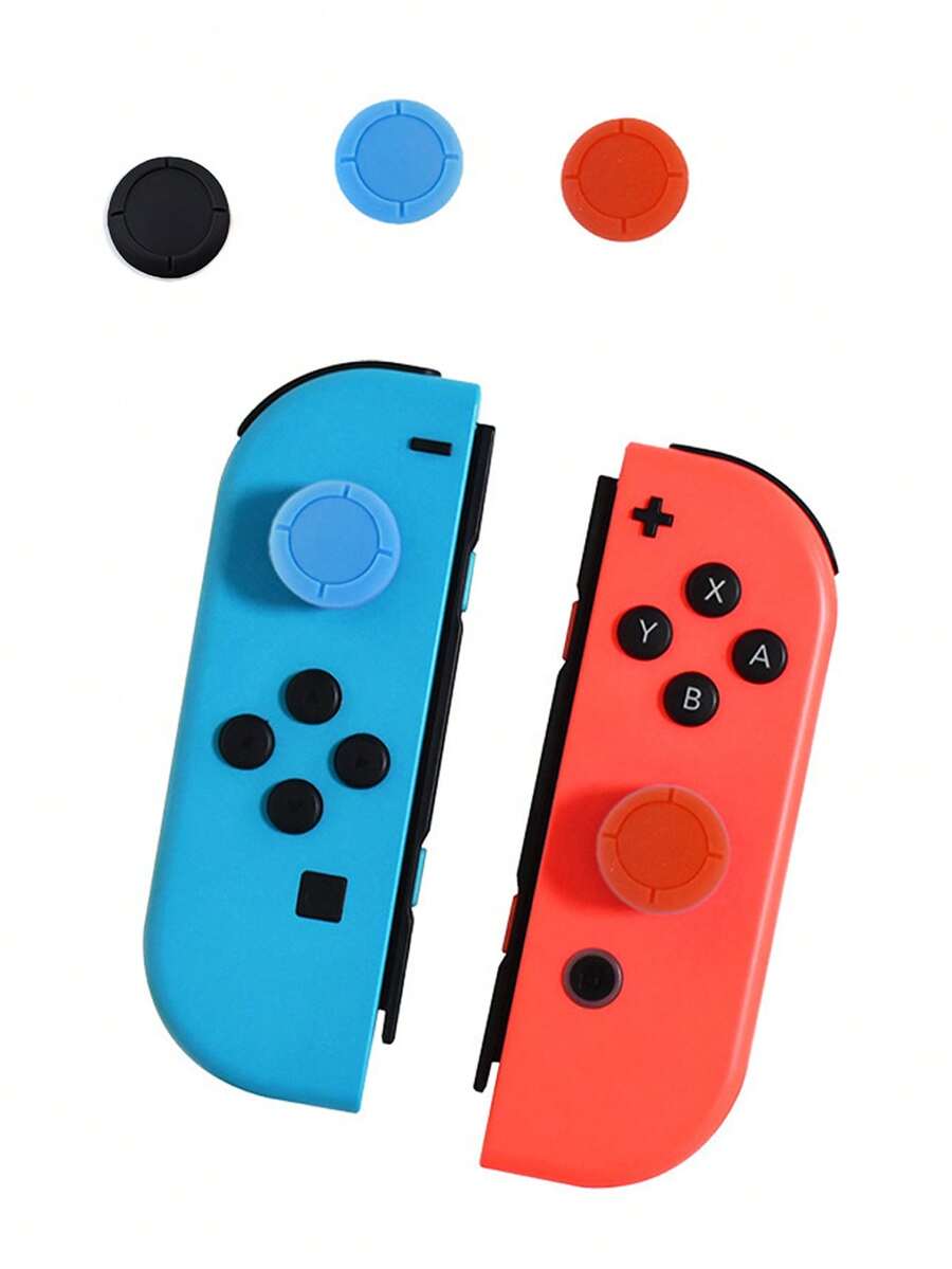 2个替换摇杆帽，兼容Switch/OLED/Lite/Joy-Con手柄。Switch手柄摇杆帽，NS/Lite手柄摇杆按钮帽，Joy-Con游戏手柄帽 - 彩色 - 查看 1
