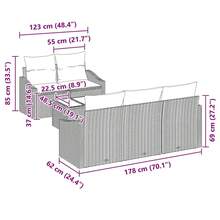 vidaXL 6-Teiliges Sofa-Set Mit Kissen, Grau Poly-Rattan Mit Speicher - Grey - View 8