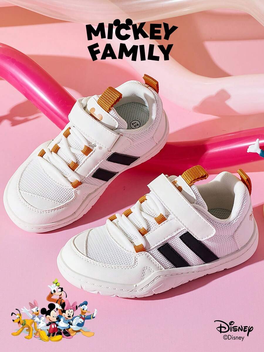 Disney 1 Pair  Collaboration Children's Sneakers, Suitable For Daily Wear, Festivals, Sports, Outdoor Activities, Comfortable, Non-Slip, Breathable (Boys' Sneakers, Boys' Skate Shoes, Children's Sneakers, Girls' Sneakers, Girls' Skate Shoes) - White - View 1