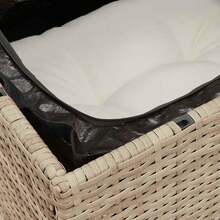vidaXL Gartensessel Ohne Armlehnen Mit Kissen, Beige Poly Rattan - Beige - Visualizzare 9