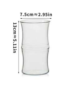 1pc Glass Coffee Cup, Ins Style Cold Drink, Milk Latte Cup, Designed Cup, Coffee Cup, Juice Cup - Clear - View 2