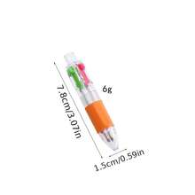 1 Four-Color Retractable Mini Ballpoint Pen, 3.07 Inch Portable Multi-Color Pen, Suitable For Students And Office Scenarios, Includes 4 Common Refill Colors, No Need To Carry Multiple Pens, Easily Switch For Note-Taking And Daily Writing Needs, Compact And Lightweight, Ideal For Students' Class Notes, Highlighting Key Points, Workplace Office, Daily Recording, Gift Giving, And Prizes - đen - Xem 2