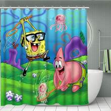 一套卡通图案浴帘套装，包含12个挂钩、180*180厘米防水浴帘、防滑垫、U型马桶垫和马桶盖，适用于房间、卧室、家居、浴室装饰及配件，也是节日礼物的理想之选。 - A - 查看 10