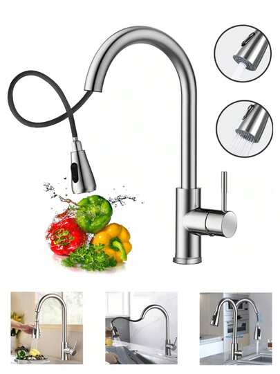 Grifo Llave Mezcladora Para Fregadero Lavabo Flexible Llave Cocina Hogar, Grifo telescópico