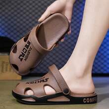 Sandalias deportivas para hombre de talla grande, nuevas sandalias de playa de verano, con suela gruesa cómoda y deslizante, chanclas de EVA transpirables para uso en interiores y exteriores - Marrón - Ver 2