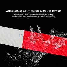 1pc High Visibility Reflective Safety Tape, DOT-C2 Compliant, Waterproof Self-Adhesive Red And White Striped Tape, Suitable For Vehicle Use - A - View 5