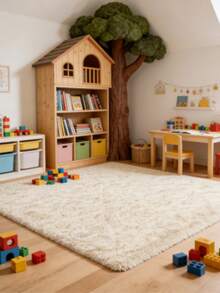 1 pieza Alfombra decorativa oblonga, decoración suave para dormitorio, alfombra para sala de juegos, disponible en gris, gris oscuro, rosa, negro, caramelo, crema, decoración del hogar, alfombra para sala de estar, alfombra para dormitorio, alfombra exterior lavable - Multicolor - Ver 2