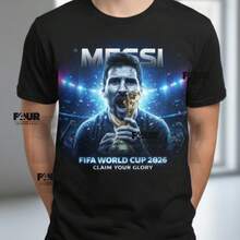 Mei World Cup 2026 T-Shirt Design, Leo Me Argentina Goat Logo, Soccer Fan Gift, Digital Downloa - 黑色 - 查看 1