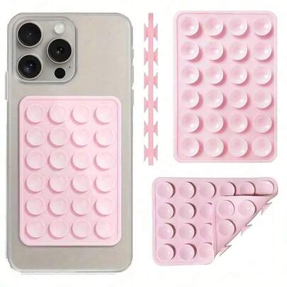 1 pieza Ventosa de silicona antideslizante para teléfono móvil, ventosa de silicona de doble cara, pegatina antideslizante para teléfono móvil, pegatina de ventosa para la parte posterior del cargador portátil. (Accesorios de teléfono para el Ramadán)