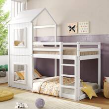 Kids Bed Frames, Headboards & Footboards - White + Pine + 90cm*200cm - View 4