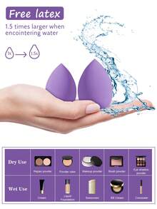 48PCS Makeup Tools Set Including:28PCS Makeup Brush Set+1pc Multi-Functional Zipper Toiletry And Cosmetic Bag Waterproof+6PCS Makeup Sponges+6PCS Triangle Powder Puffs+6 PCS Mini Air Cushion Powder Puffs+1pc Makeup Brush Cleaning Tools,All-In-One & Beginner-Friendly | Travel-Ready & Gift-Ready | Perfect For Newbies/Her - Multicolor - View 8