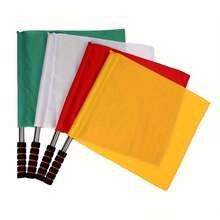2pcs Upgraded Stainless Steel Referee Flags, Track & Field Umpire Sideline Flags, Soccer Linesman Flags, Red Yellow Blue White Signaling Flags, Railway Signal Flags - Multicolor - View 9