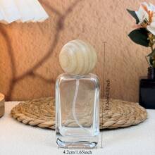 1pc High-End Round Wooden Grain 30ml/50ml Refillable Leak-Proof Reusable Portable Travel Perfume Bottle - Multicolor - View 10