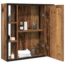 vidaXL Badezimmer-Spiegelschrank In Altholz-Optik, 60x16x60 Cm, Holzwerkstoff - Gelb - Übersicht 3