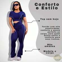 Women's Gym Set: Top And Leggings, Flare Ballerina Style, High Waist, Supplex, Workout Clothes - Purple - View 8