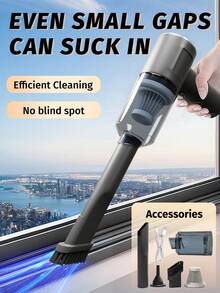 High-Power Cordless Vacuum Cleaner With Dual Suction & Blowing Function - Includes Battery, Floor Nozzle For Efficient Cleaning Of Floors, Cars And Computers - Upgraded 1800mA - View 3